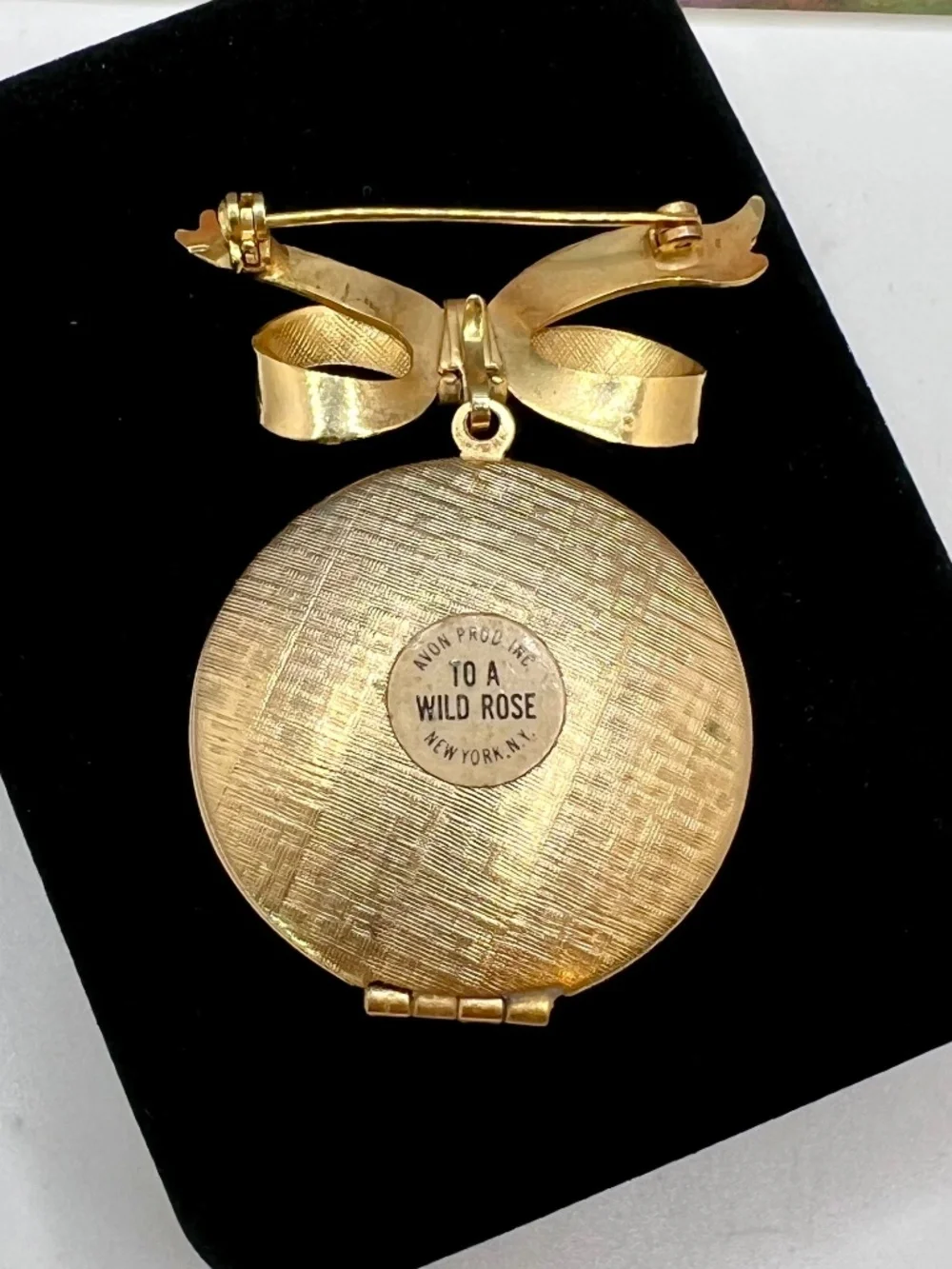 Avon Solid Perfume Jewel Locket Pin 1965